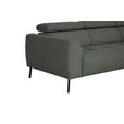 ECKSOFA in Struktur Grau  280/205 cm  - Schwarz/Grau, Design, Textil/Metall (280/205cm) - Xora