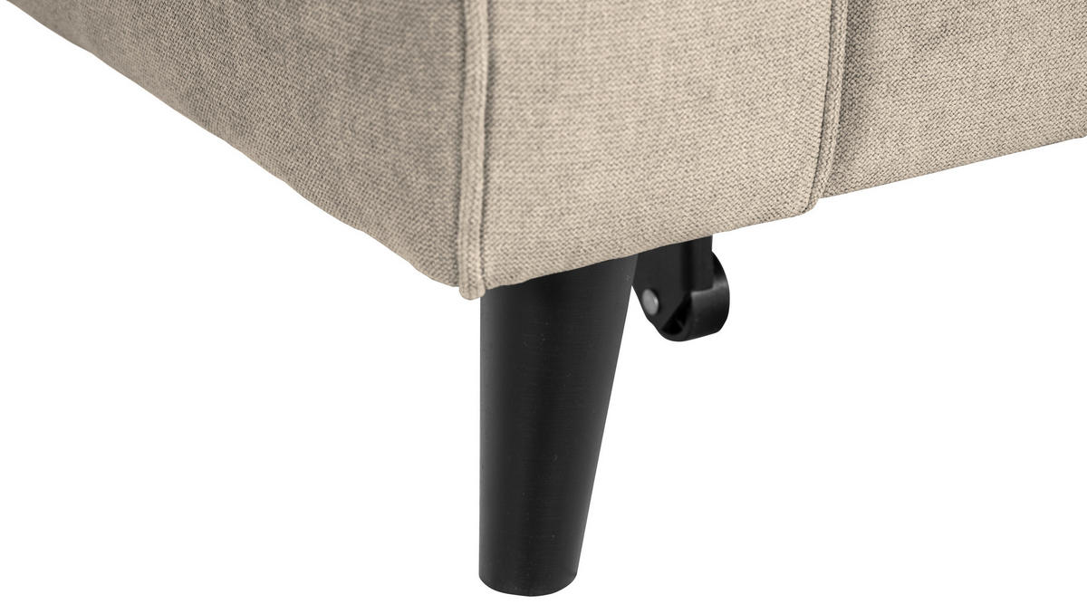ECKSOFA in Velours Beige  - Beige/Schwarz, Konventionell, Holz/Textil (244/159cm) - Carryhome
