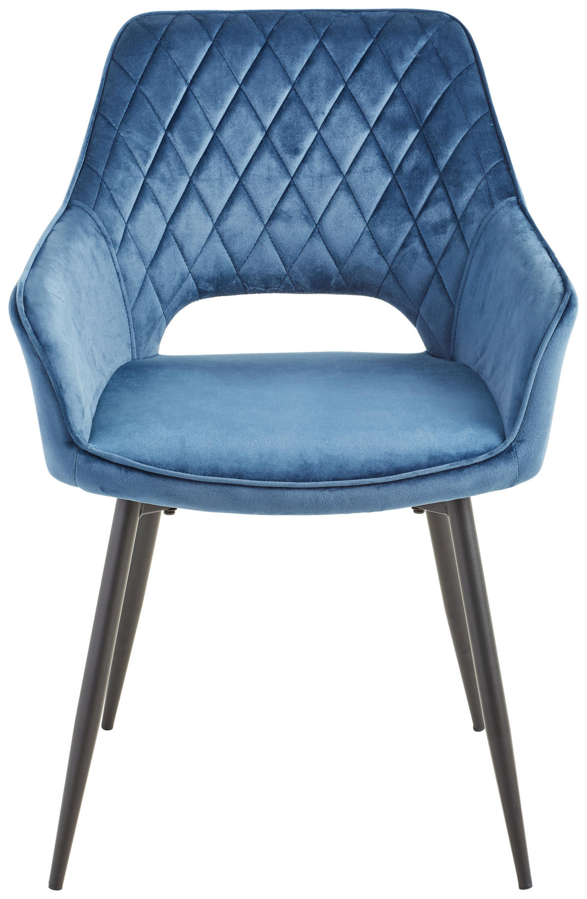 ARMLEHNSTUHL  in Eisen Samt  - Blau/Schwarz, KONVENTIONELL, Holz/Textil (56/80,5/56cm) - MID.YOU
