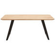 ESSTISCH Wildeiche massiv rechteckig Schwarz, Eichefarben  - Eichefarben/Schwarz, Design, Holz/Metall (140/90/76cm) - Voleo