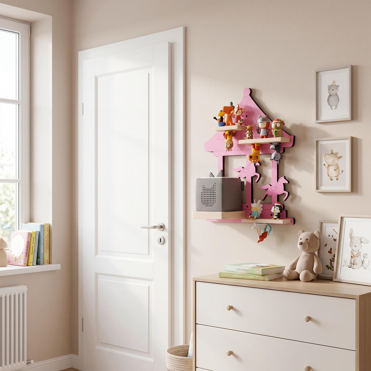 KINDERREGAL  - Pink, Modern, Holzwerkstoff (35/41/19cm) - Livetastic