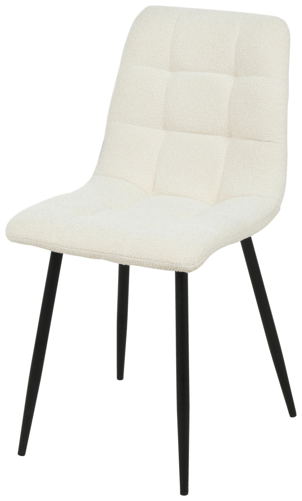 STUHL Bouclé Weiß Pappel Sperrholz  - Schwarz/Weiß, MODERN, Holz/Textil (45/88/55cm) - MID.YOU