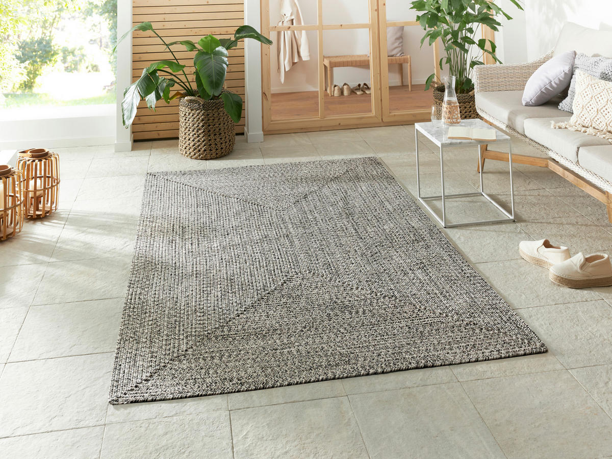 OUTDOORTEPPICH 120/170 cm Braided Multicolor, Greige  - Greige/Multicolor, Design, Kunststoff (120/170cm)