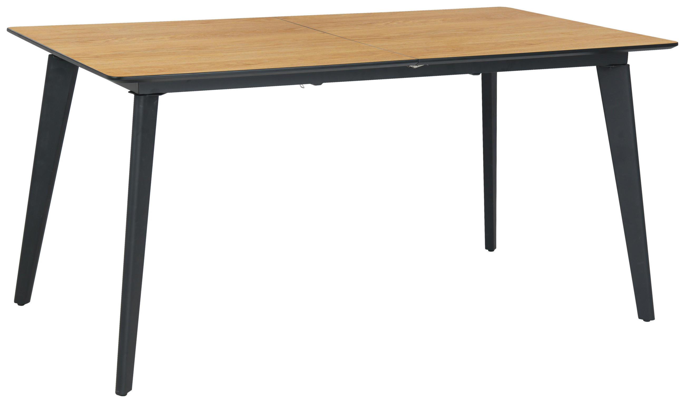 ESSTISCH rechteckig Eichefarben  - Eichefarben/Schwarz, Design, Holzwerkstoff/Metall (160-200/90/75cm) - Carryhome