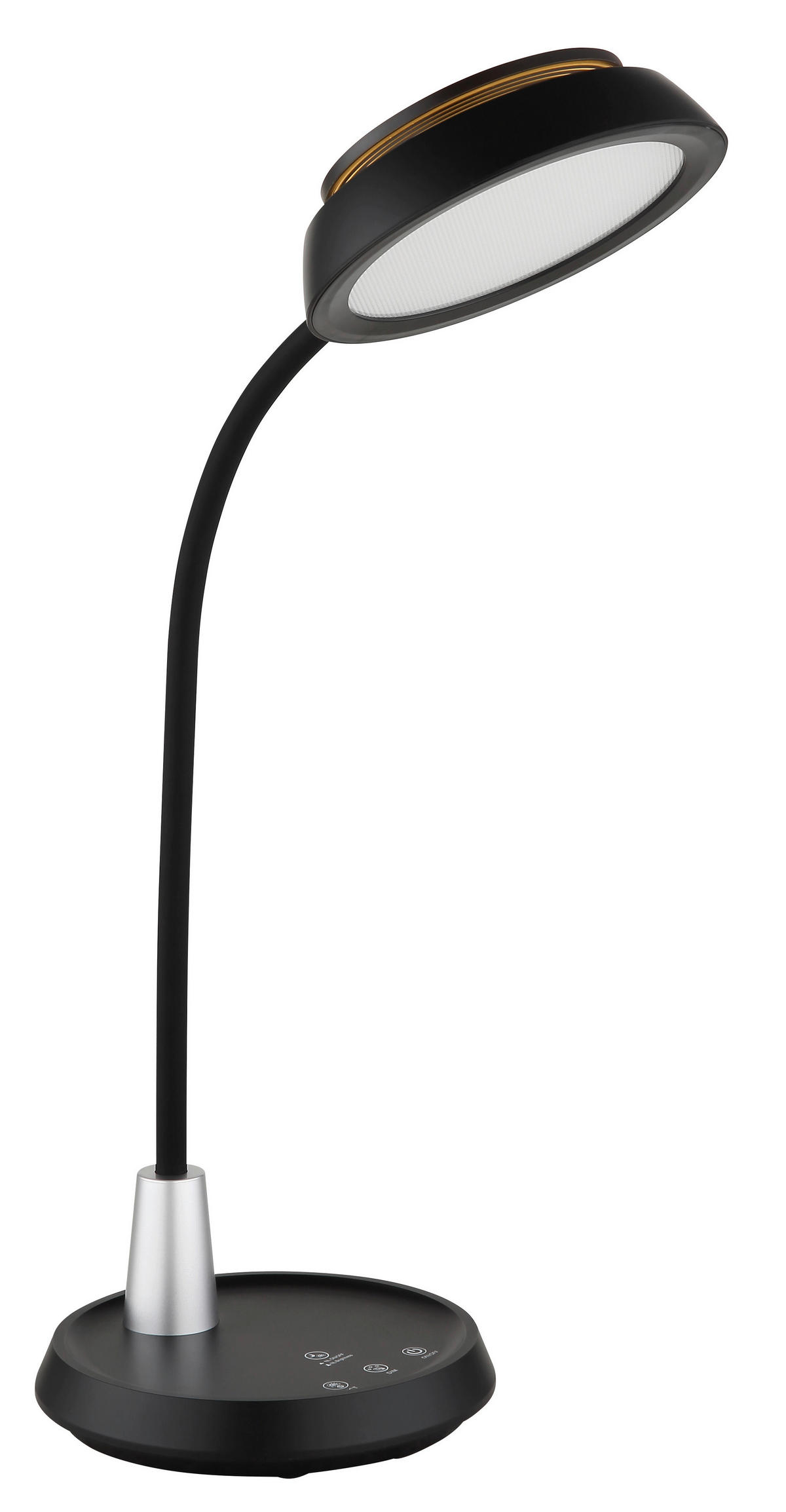 LED-TISCHLEUCHTE 30,6/17,2/44,8 cm   - Silberfarben/Schwarz, Design, Kunststoff (30,6/17,2/44,8cm) - Globo