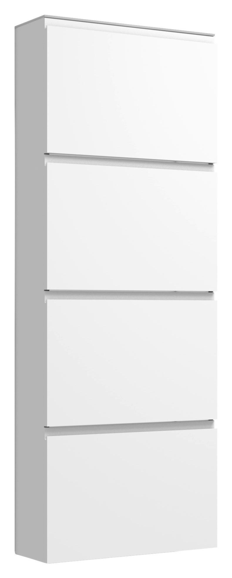 SCHUHKIPPER lackiert Weiß  - Weiß, Design, Glas (60/161/22cm) - Moderano