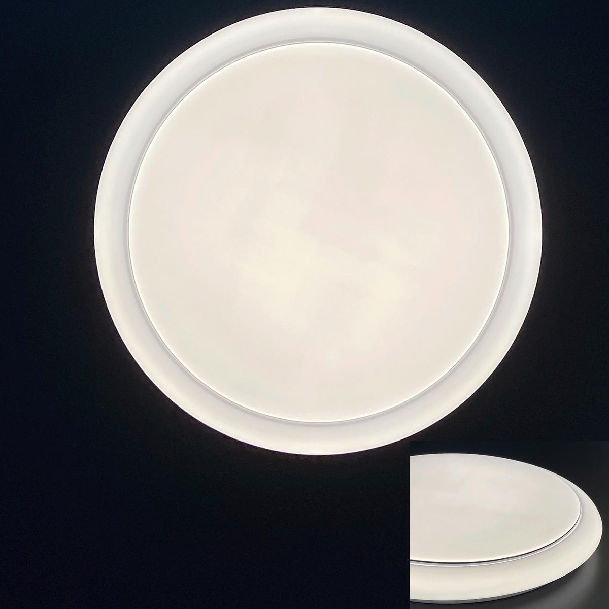 LED-DECKENLEUCHTE Tivoli 38/6,50 cm   - Weiß, Basics, Glas/Metall (38/6,50cm) - Fischer & Honsel