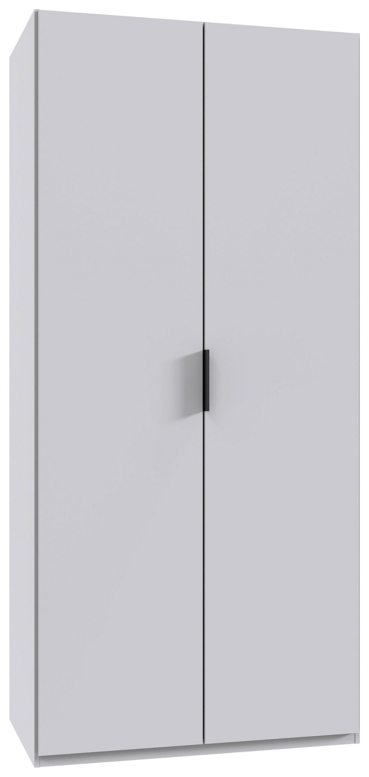 GARDEROB MED VIKDÖRRAR 100/216/58 cm 1-dörrar - vit/svart, Design, trämaterial (100/216/58cm) - Boxxx