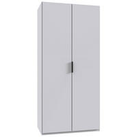 GARDEROB MED VIKDÖRRAR 100/216/58 cm 1-dörrar - vit/svart, Design, trämaterial (100/216/58cm) - Boxxx