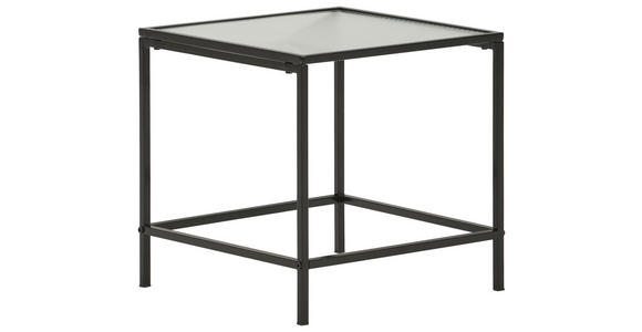 BEISTELLTISCH 40/40/40 cm Schwarz quadratisch  - Schwarz, Basics, Glas/Metall (40/40/40cm) - Xora