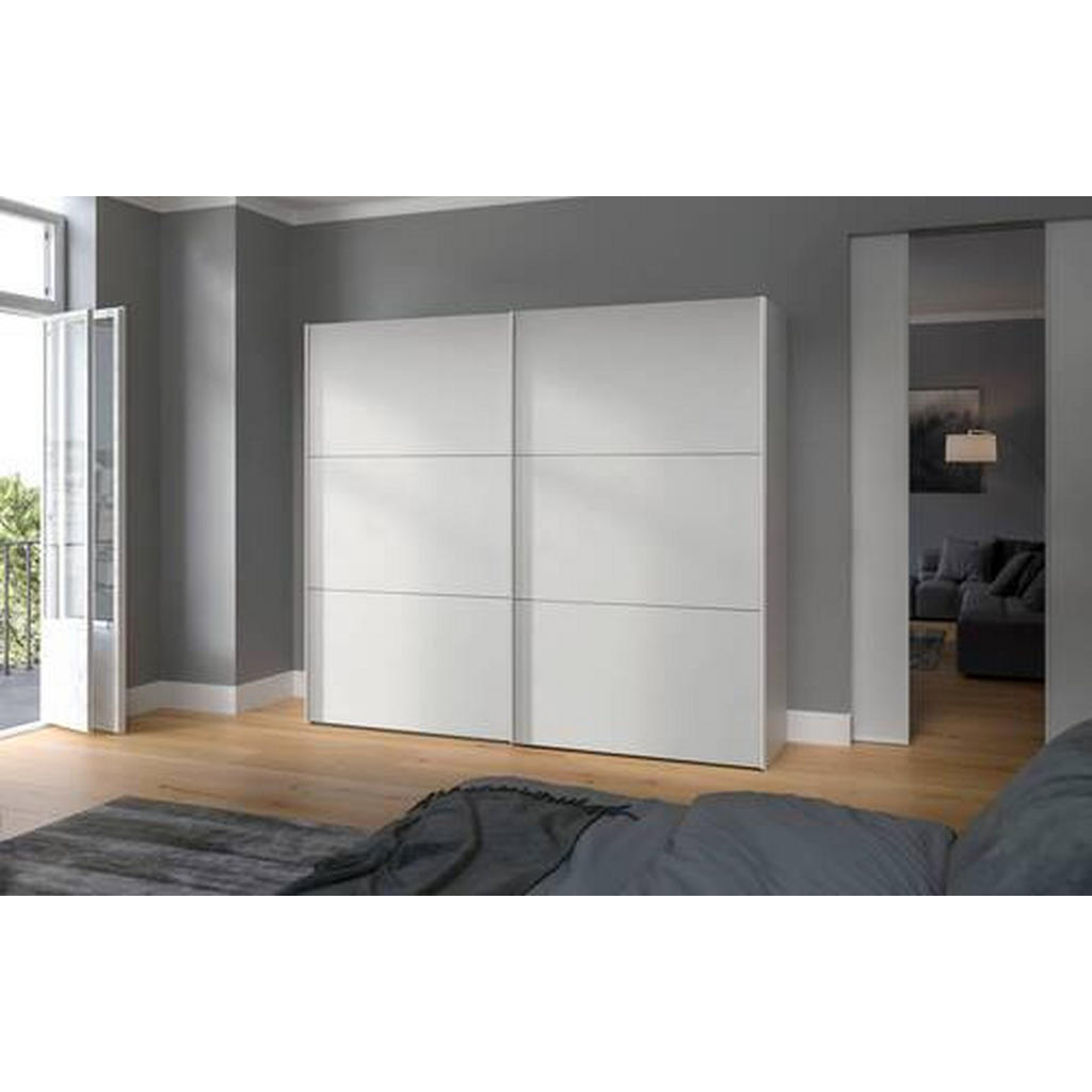 Thumbnail - Boxxx Schwebetürenschrank, Weiß, Holzwerkstoff, 8 Fächer, 2 Schubladen, 253x215x65 cm, erweiterbar, Beimöbel erhältlich,...