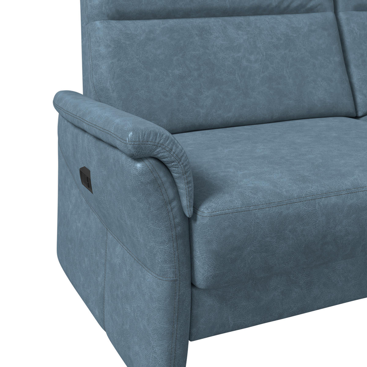 3,5-SITZER - Blaugrau/Schwarz, Konventionell, Kunststoff/Textil (205/98/91cm) - Elegando