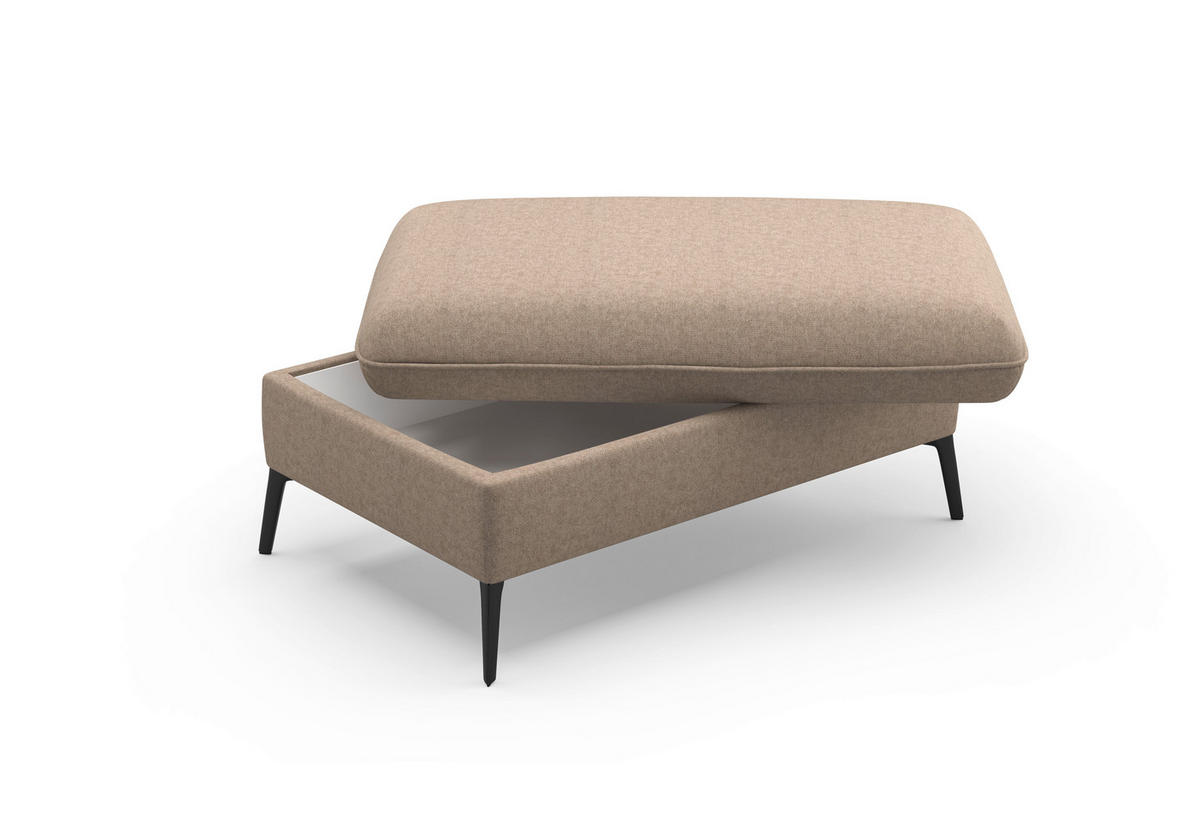 HOCKER in Textil Taupe  - Taupe/Creme, KONVENTIONELL, Textil/Metall (104/47/69cm) - Sit & More