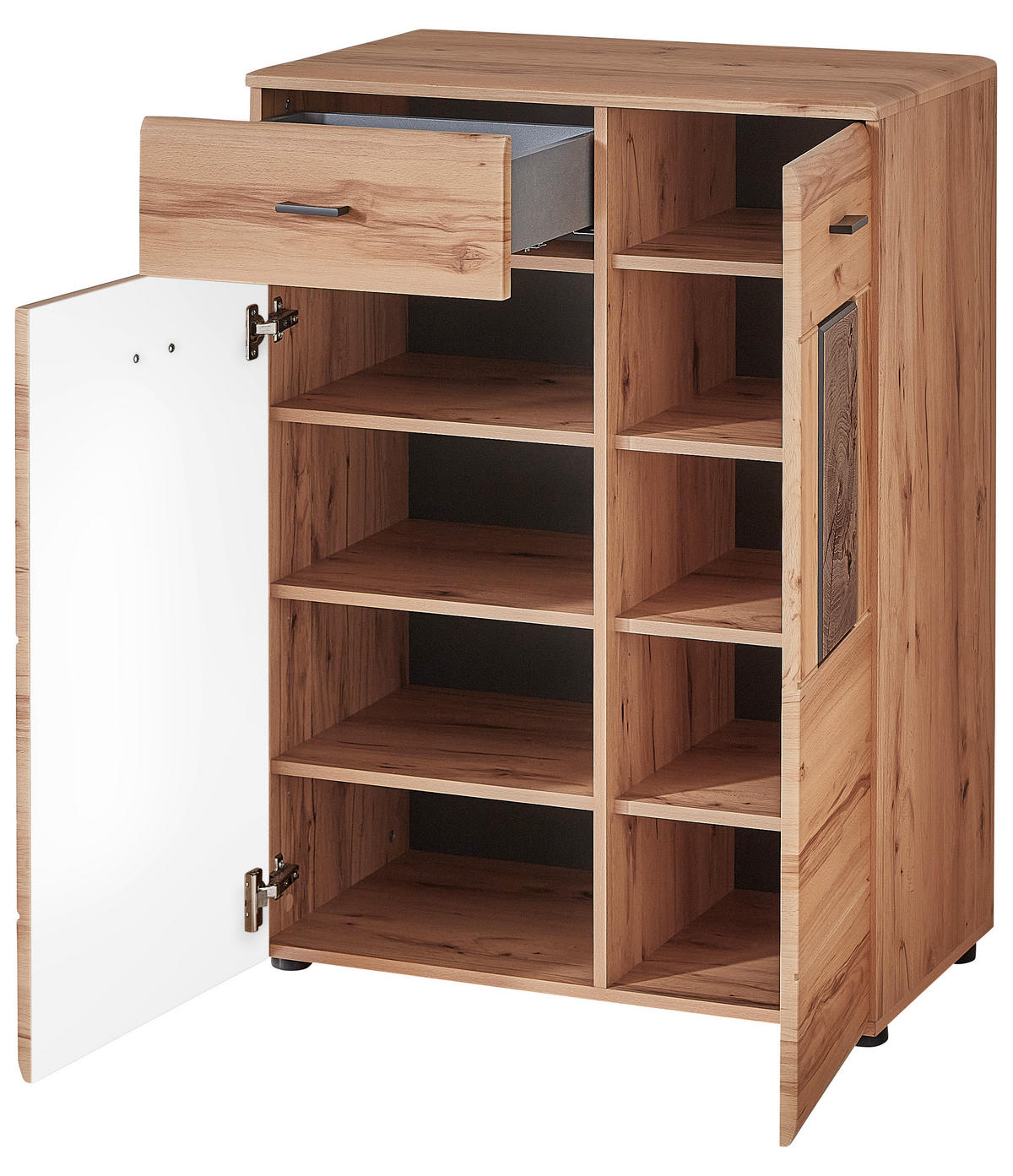 SCHUHSCHRANK  in 76/104/40 cm  - Buchefarben/Graphitfarben, KONVENTIONELL, Holzwerkstoff/Kunststoff (76/104/40cm) - Voleo