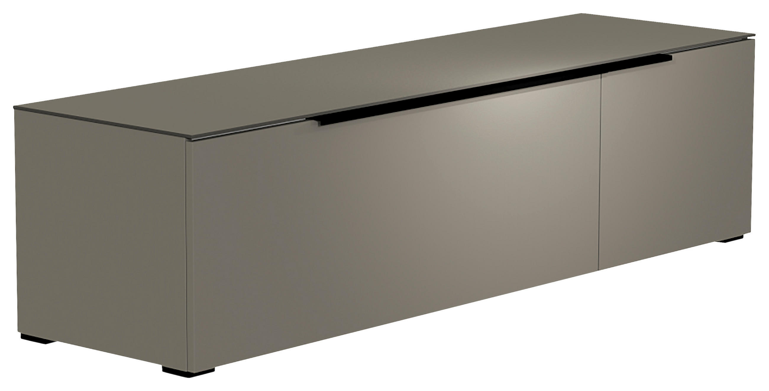 LOWBOARD Grau, Schwarz  160/43/45 cm  - Schwarz/Grau, Design, Glas/Holzwerkstoff (160/43/45cm) - Moderano