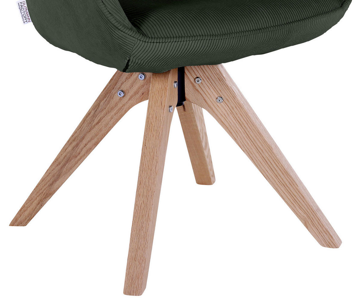ARMLEHNSTUHL  in Cord  - Naturfarben/Olivgrün, LIFESTYLE, Holz/Textil (60/83/65cm) - home24