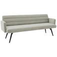 SITZBANK 216/86/68 cm Cord Greige Metall  - Greige/Schwarz, Design, Textil/Metall (216/86/68cm) - Dieter Knoll