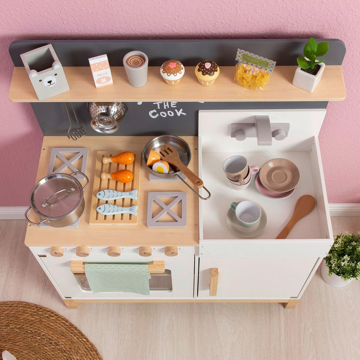 KINDERKÜCHE LINUM  - Naturfarben/Weiß, Basics, Holz/Holzwerkstoff (76/36/90cm) - MUSTERKIND