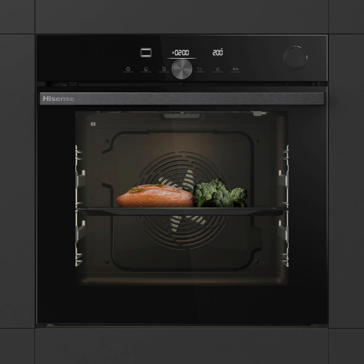 DAMPFBACKOFEN BSA66334PBDG  - Schwarz, Basics, Glas/Metall (59,5/59,5/56,4cm) - Hisense