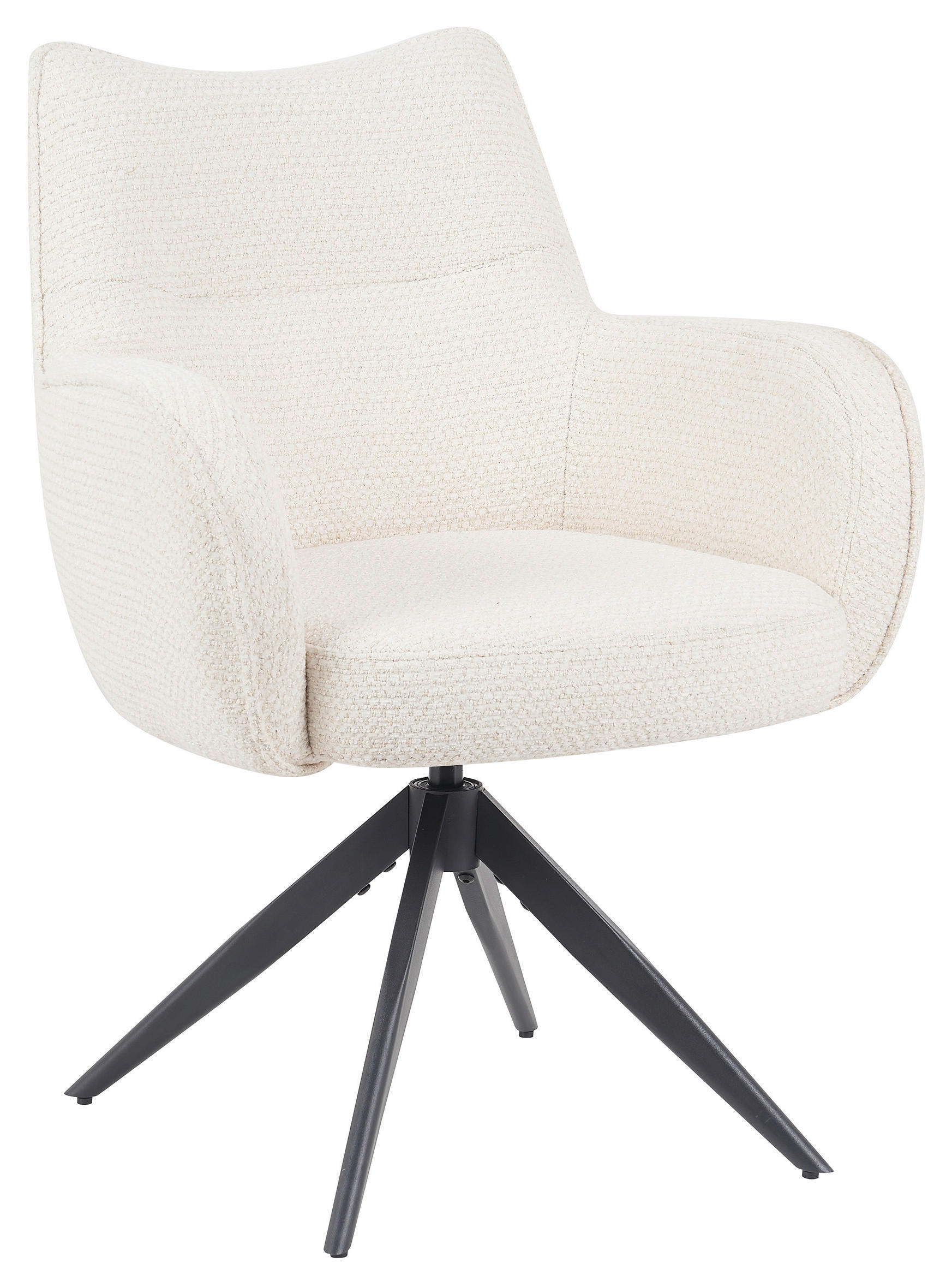 ARMLEHNSTUHL  in Chenille  - Beige/Schwarz, MODERN, Textil/Metall (63/88/63cm) - Livetastic