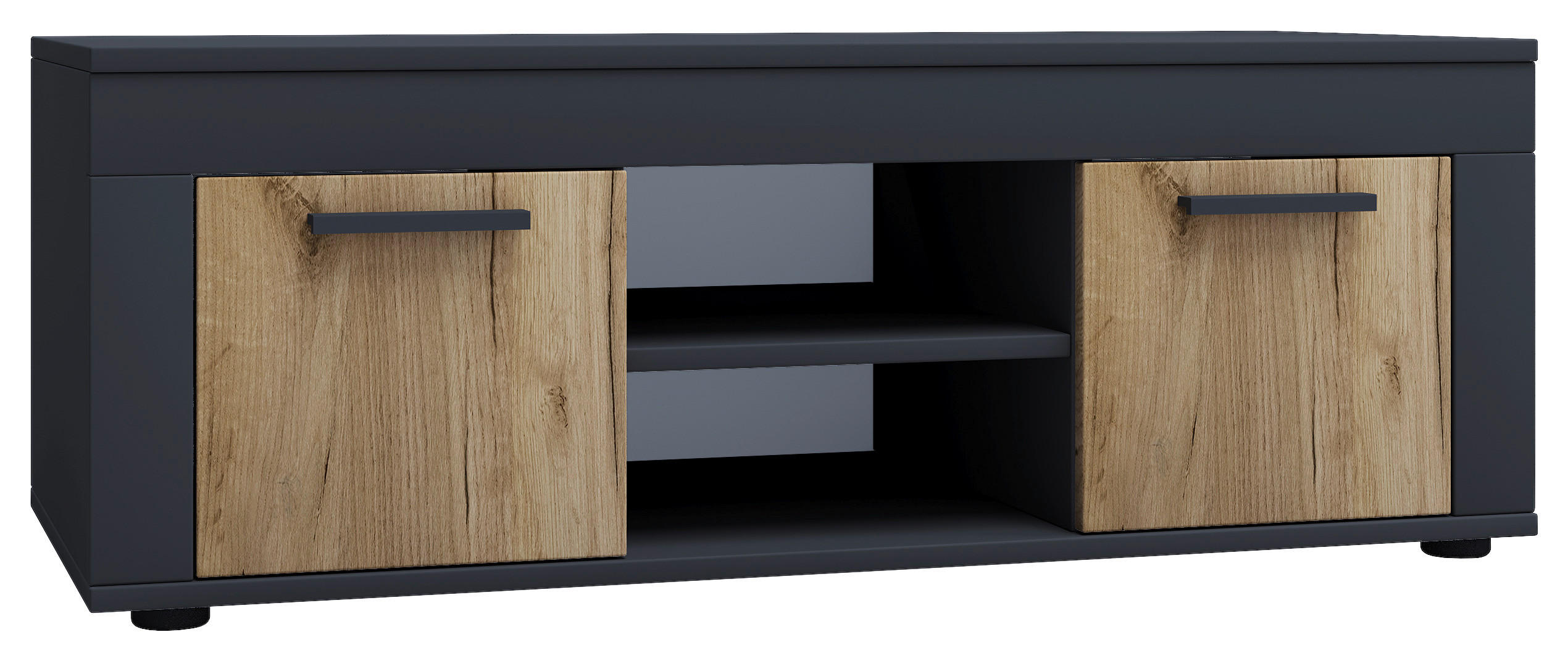 Lowboard Usilo Anthrazit Honigeiche Dekor