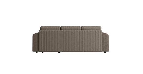 ECKSOFA inkl. Funktionen Taupe Cord  - Taupe/Schwarz, KONVENTIONELL, Kunststoff/Textil (260/200cm) - Xora