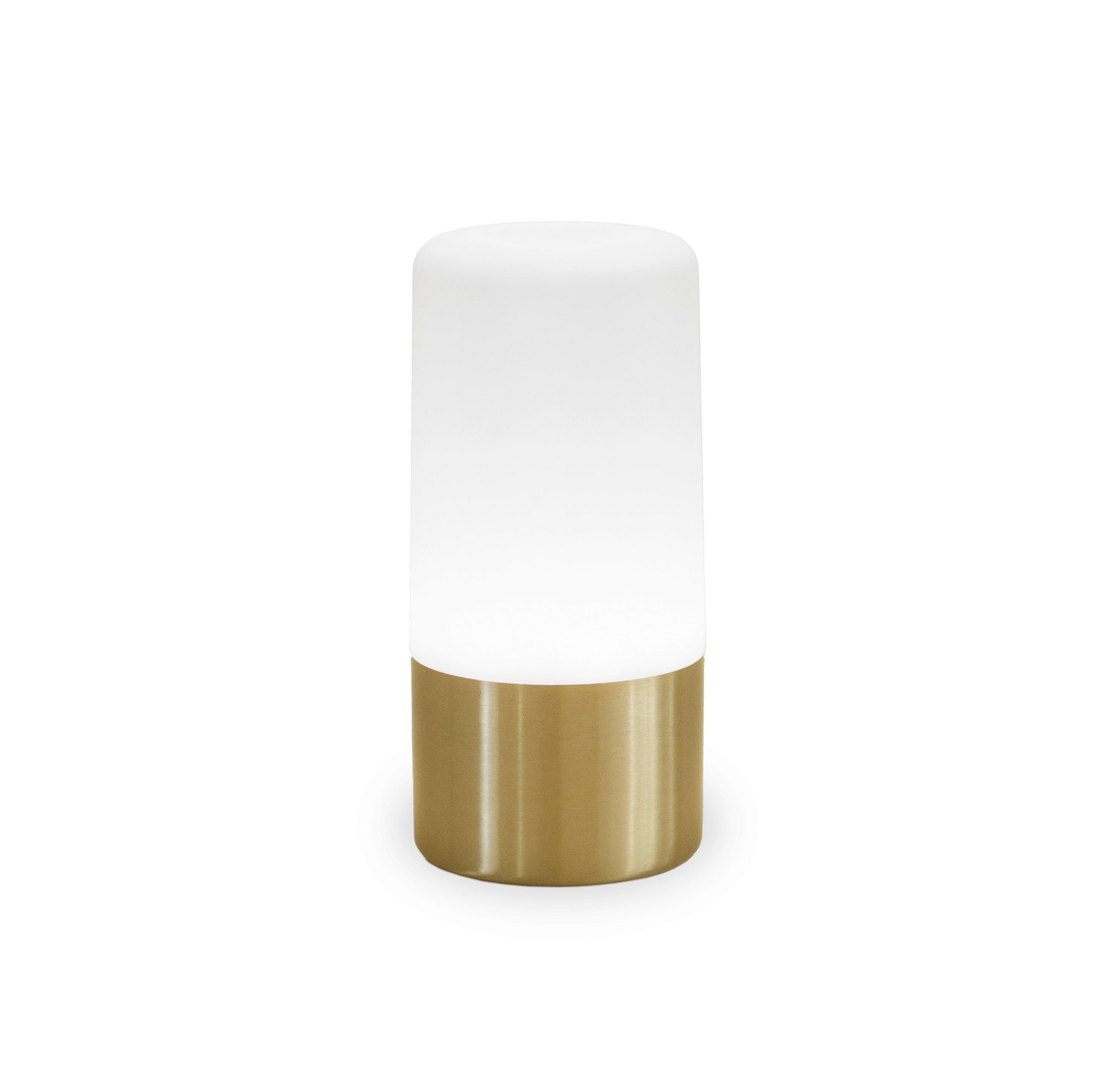 LED-TISCHLEUCHTE Maia 9/19 cm   - Messingfarben/Weiß, Basics, Kunststoff (9/19cm) - Newgarden