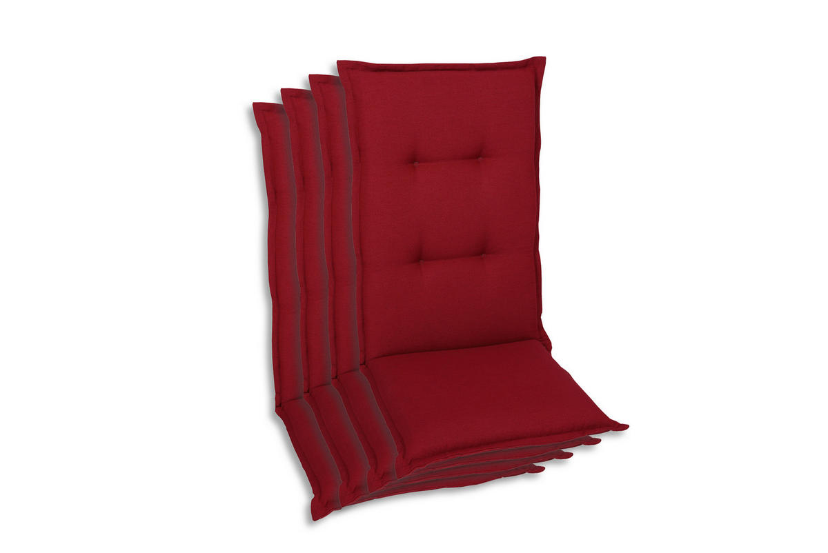 SESSELAUFLAGENSET Uni  - Kirschrot, Basics, Textil (50/7/120cm)