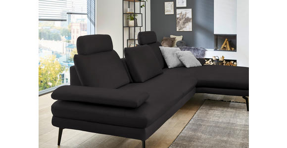 ECKSOFA in Echtleder Dunkelbraun 310/180 cm - Dunkelbraun/Schwarz, Design, Leder/Metall (310/180cm) - Dieter Knoll