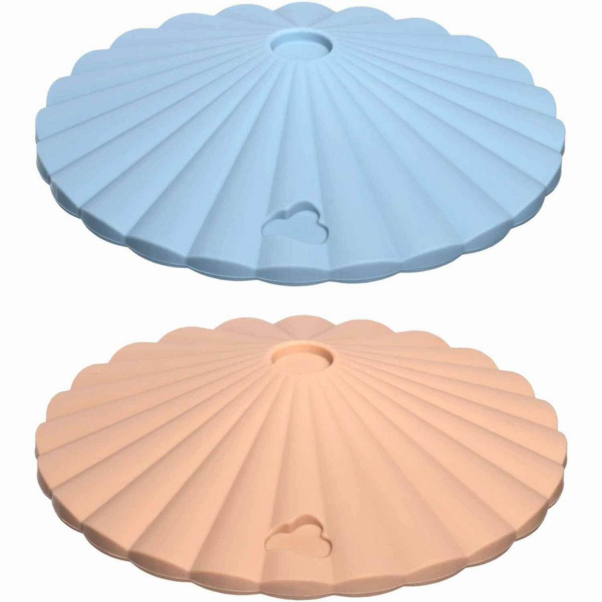 SILIKÓNOVÉ VEKO - svetlomodrá/marhuľová, Basics, plast (10cm)
