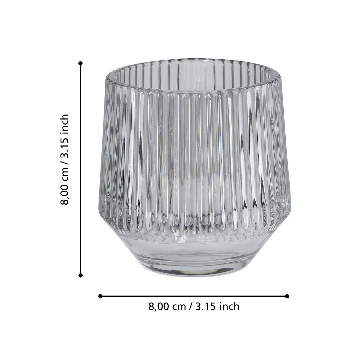 WINDLICHT - Grau, LIFESTYLE, Glas (14,3/14,3cm)