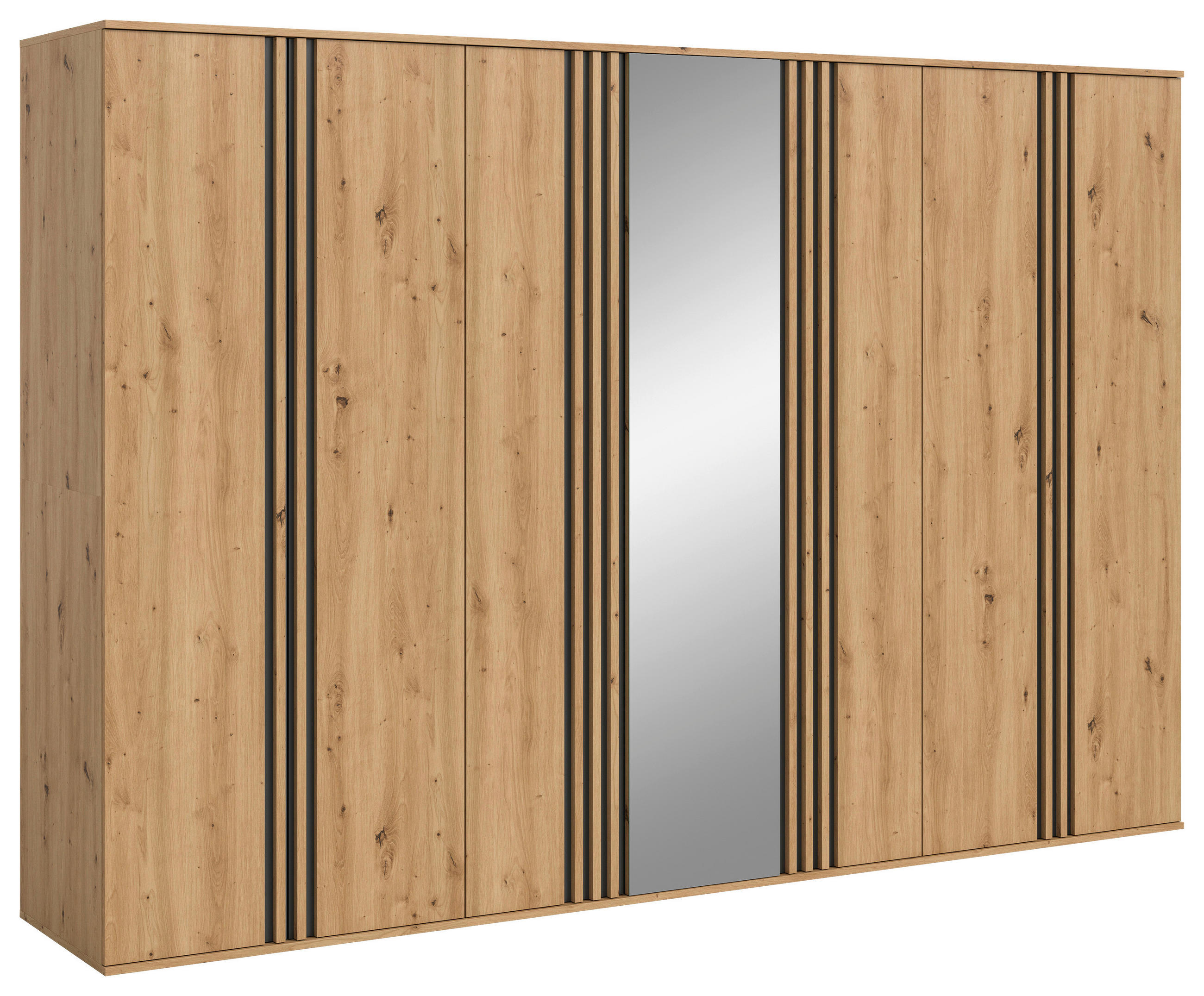 DREHTÜRENSCHRANK  in Anthrazit, Eiche Artisan  - Anthrazit/Eiche Artisan, ROMANTIK / LANDHAUS, Holzwerkstoff (280/192/56cm) - Livetastic