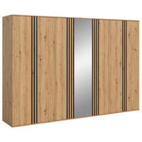 DREHTÜRENSCHRANK  in Anthrazit, Eiche Artisan  - Anthrazit/Eiche Artisan, ROMANTIK / LANDHAUS, Holzwerkstoff (280/192/56cm) - Livetastic