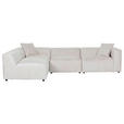 ECKSOFA in Chenille Creme  239/317 cm  - Creme/Schwarz, MODERN, Kunststoff/Textil (239/317cm) - Carryhome