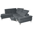 ECKSOFA Dunkelgrau Webstoff  - Dunkelgrau/Schwarz, KONVENTIONELL, Textil/Metall (225/288cm) - Carryhome
