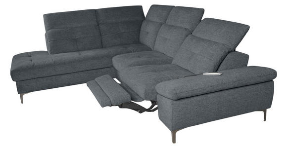 ECKSOFA Dunkelgrau Webstoff  - Dunkelgrau/Schwarz, KONVENTIONELL, Textil/Metall (225/288cm) - Carryhome