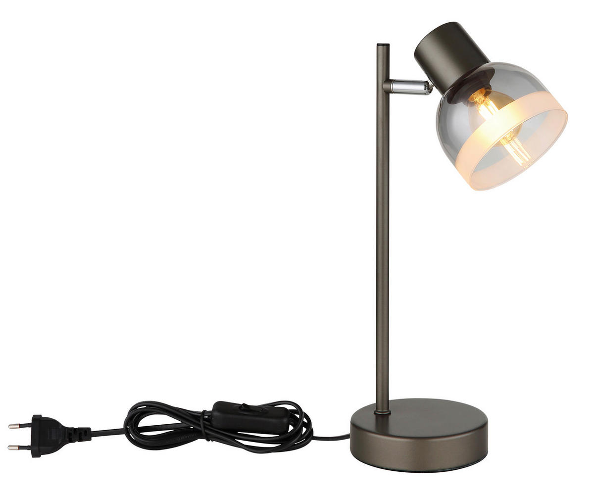 TISCHLEUCHTE Kairo 14,5/12/35 cm  - Chromfarben/Schwarz, Design, Glas/Kunststoff (14,5/12/35cm) - Globo