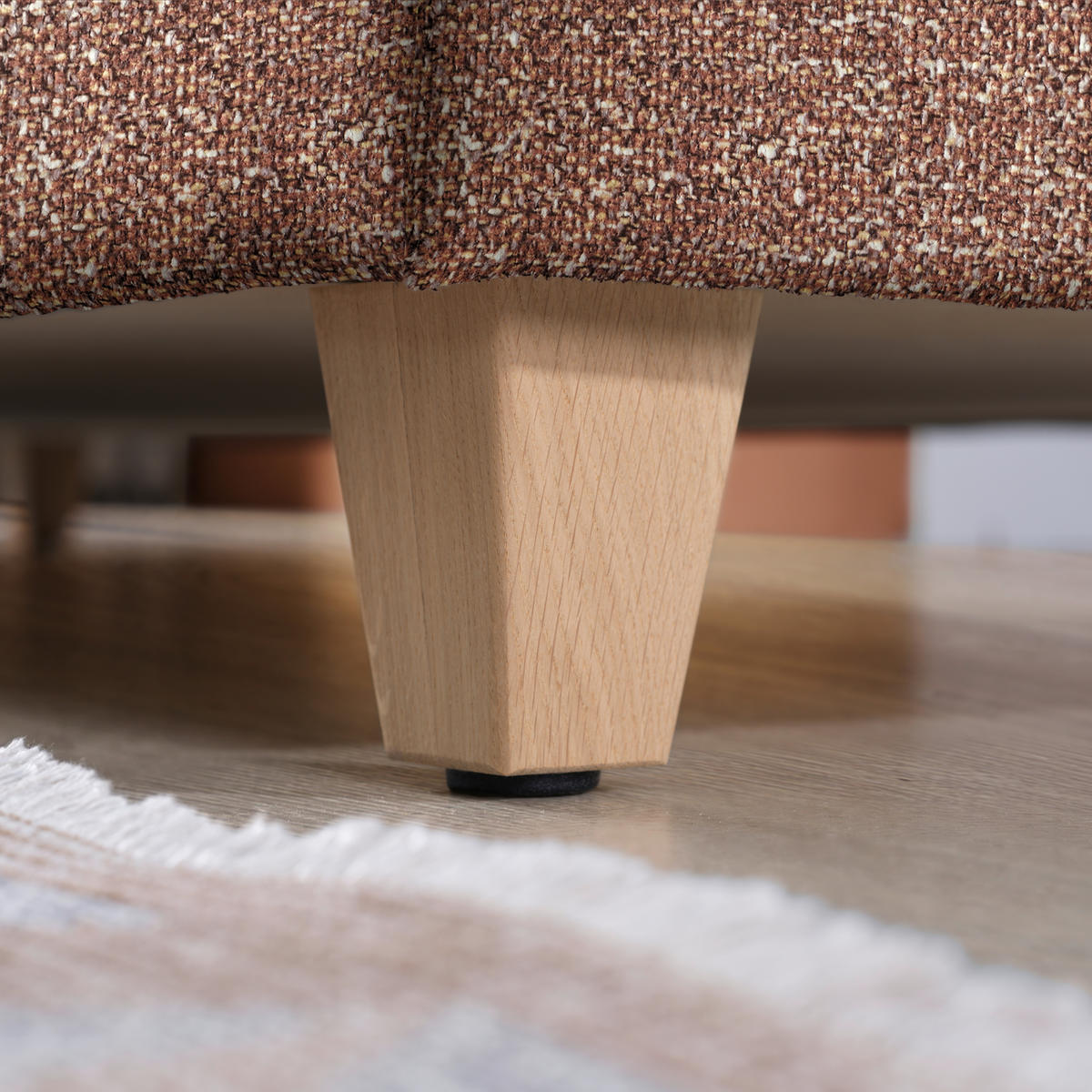 ECKSOFA  in Mikrovelours Terracotta  261/203 cm  - Eichefarben/Terracotta, KONVENTIONELL, Holz/Textil (261/203cm) - Sedda