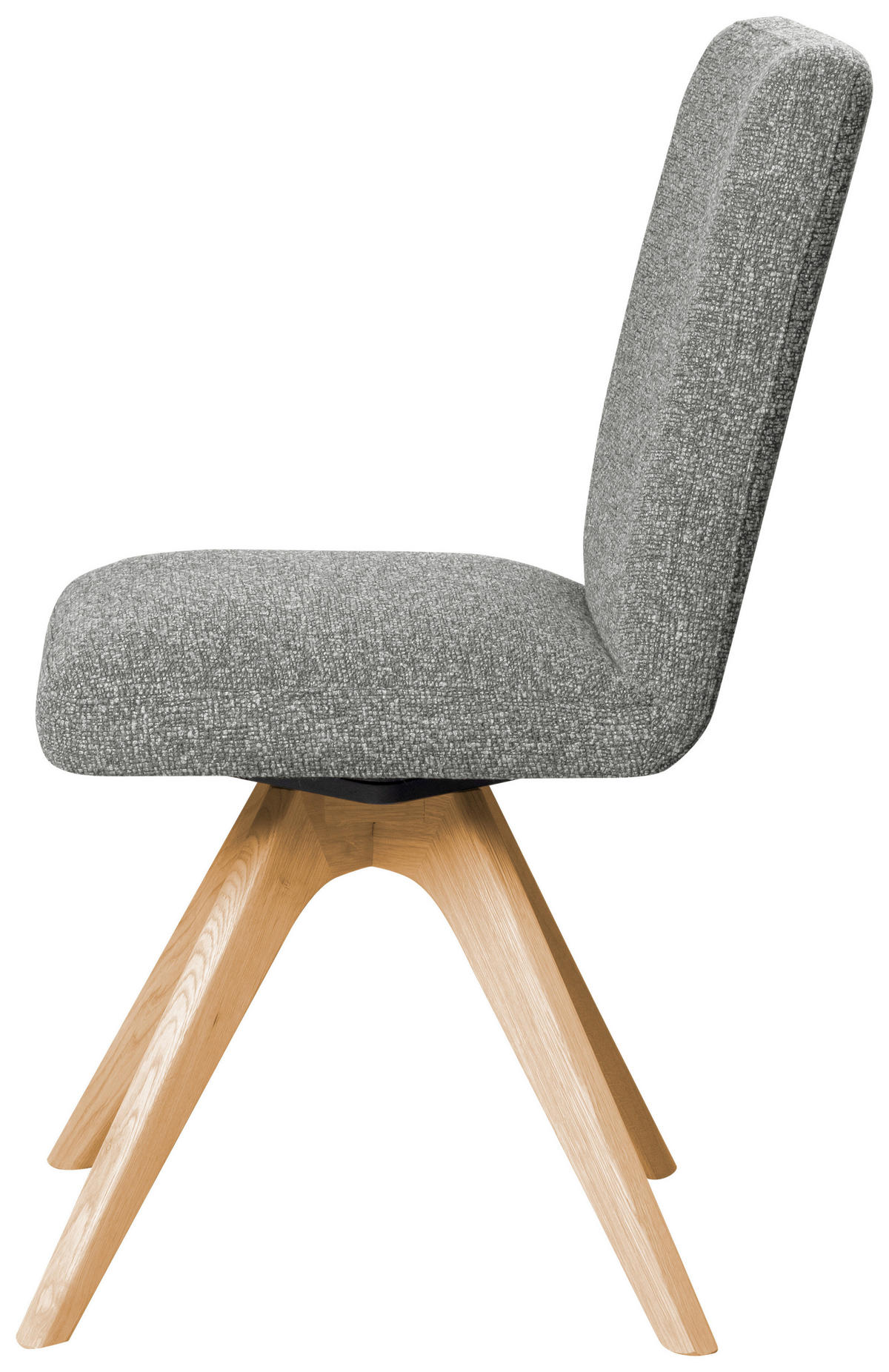 STUHL Webstoff Grau Eiche vollmassiv  - Eichefarben/Grau, KONVENTIONELL, Holz/Textil (47/89/60cm) - Linea Natura