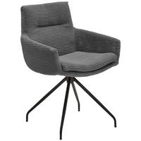 ARMLEHNSTUHL  in Cord  - Dunkelgrau/Schwarz, Design, Textil/Metall (61/85/64cm) - Musterring