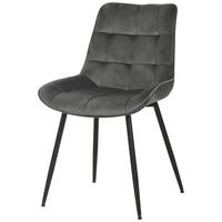 STUHL   Samt  Grau  - Schwarz/Grau, MODERN, Holz/Textil (49/85/61cm) - Livetastic