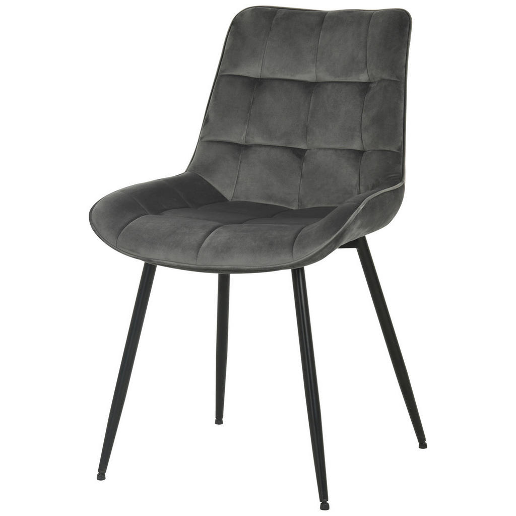 Scaun din lemn, metal, textil, gri