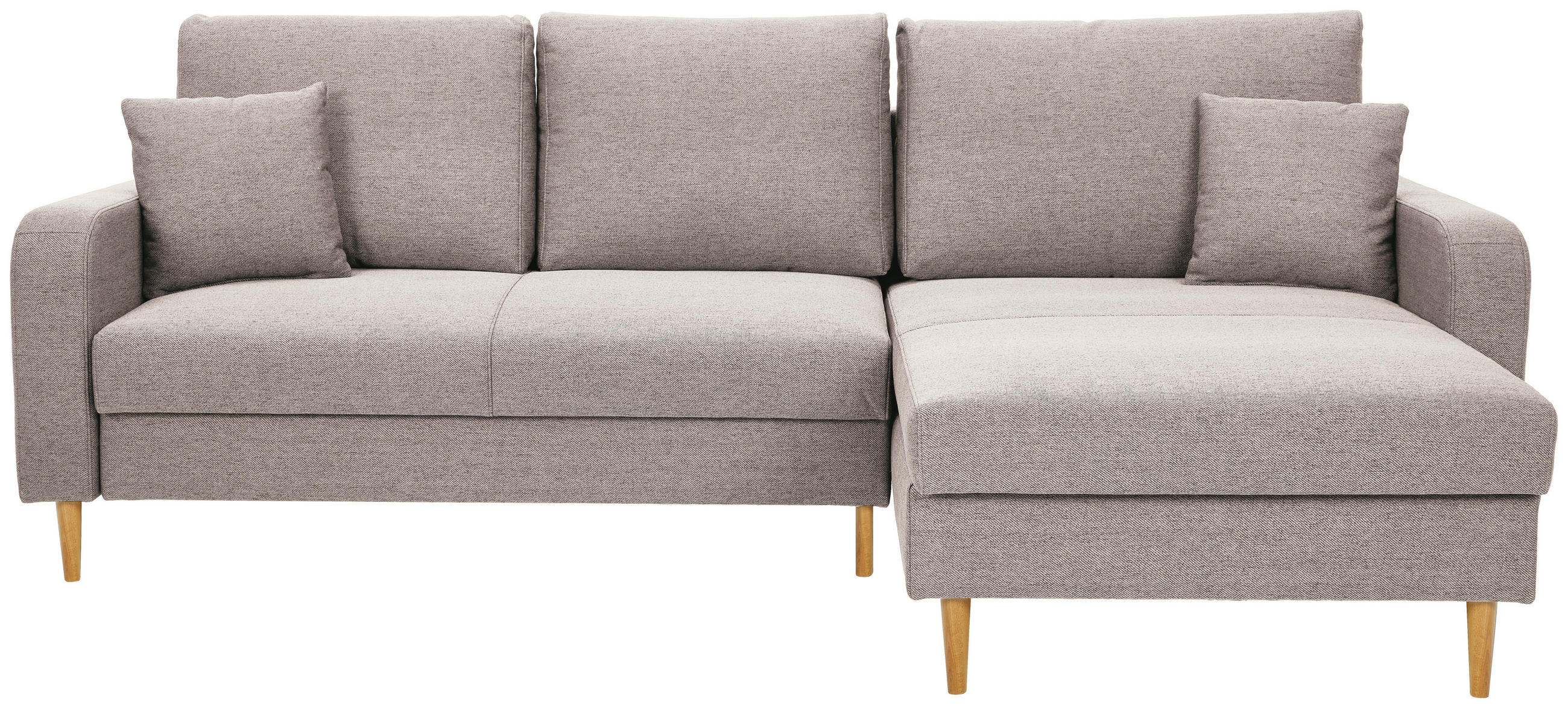 ECKSOFA in Flachgewebe Naturfarben  - Eiche Wotan/Naturfarben, Konventionell, Holz/Textil (255/157cm) - Carryhome