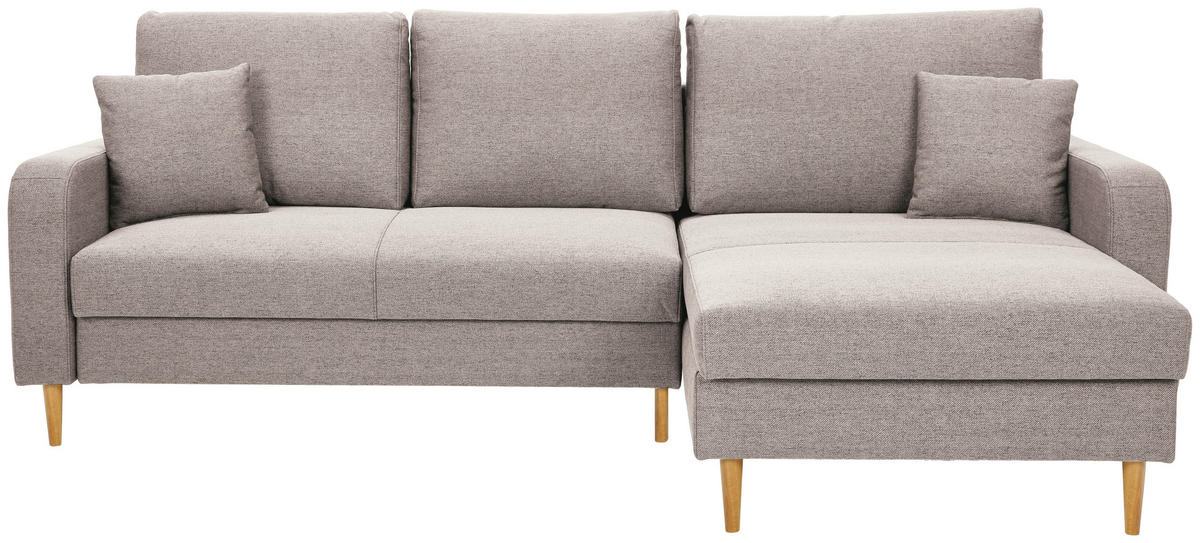 ECKSOFA in Flachgewebe Naturfarben  - Eiche Wotan/Naturfarben, Konventionell, Holz/Textil (255/157cm) - Carryhome