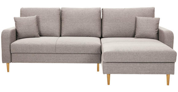 ECKSOFA in Flachgewebe Naturfarben - Eiche Wotan/Naturfarben, KONVENTIONELL, Holz/Textil (255/157cm) - Carryhome
