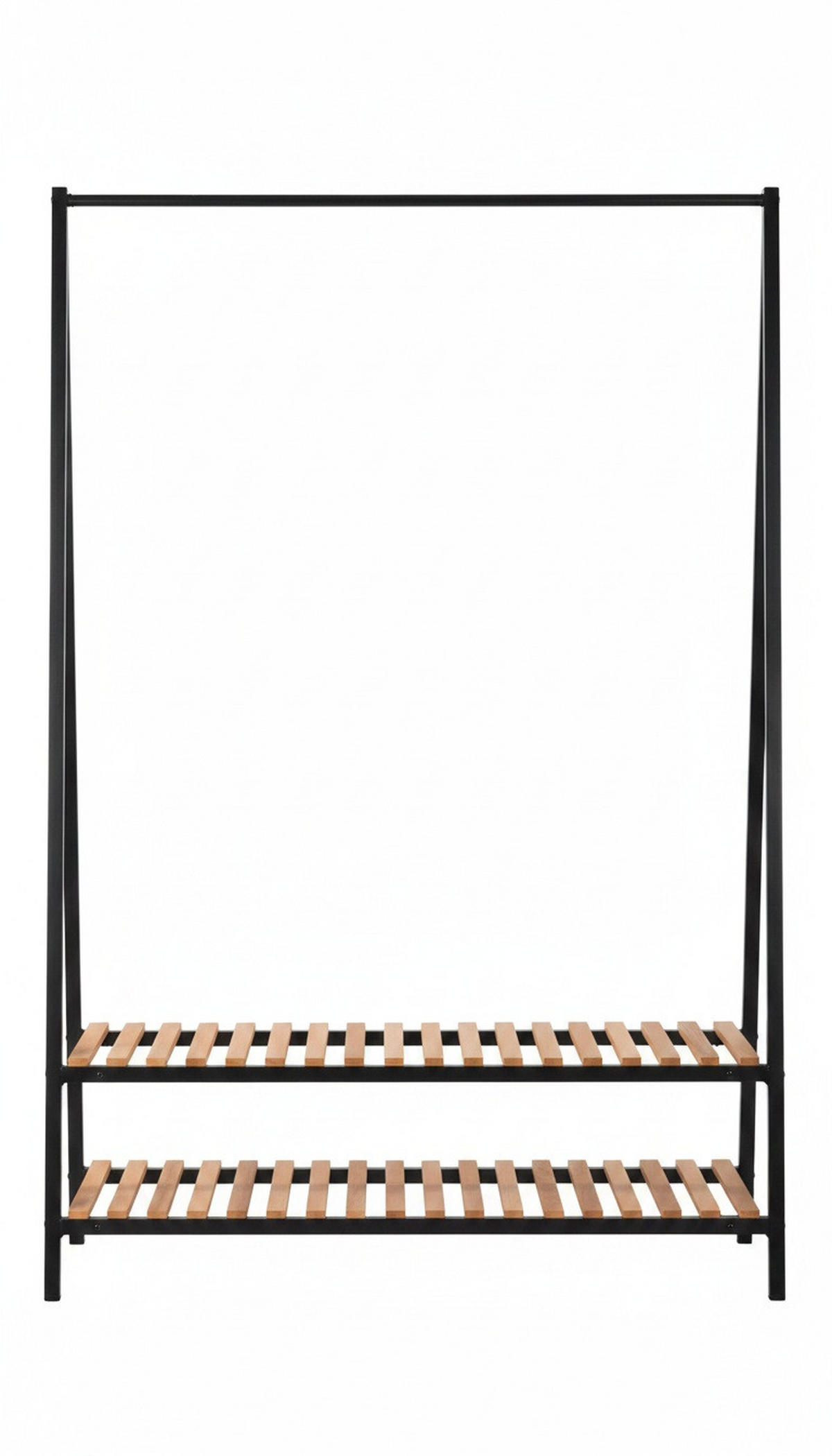 GARDEROBENSTÄNDER in Schwarz, Kieferfarben 120/180/43 cm   - Schwarz/Kieferfarben, Design, Holz/Metall (120/180/43cm)