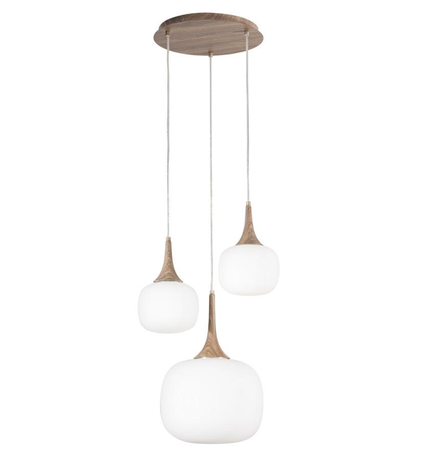 HÄNGELEUCHTE Luce Ambiente e Design 39/150 cm   - Beigebraun/Weiß, KONVENTIONELL, Glas/Metall (39/150cm)