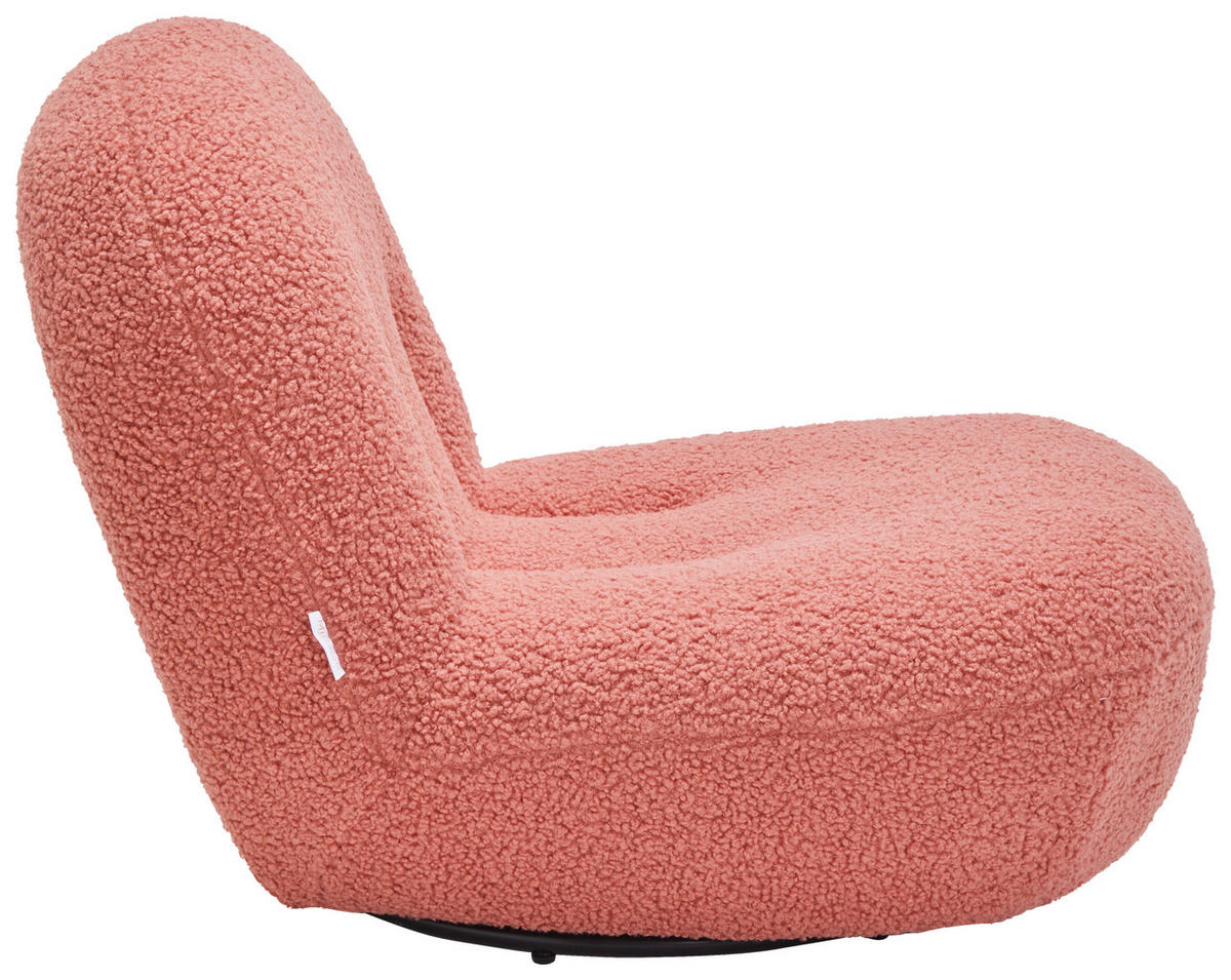 SESSEL Bouclé Koralle    - Koralle/Schwarz, MODERN, Textil/Metall (74/67/93cm) - MID.YOU