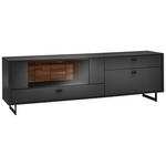 LOWBOARD  in 223,8/69,6/46,4 cm  - Eichefarben/Anthrazit, Design, Glas/Holz (223,8/69,6/46,4cm) - Novel