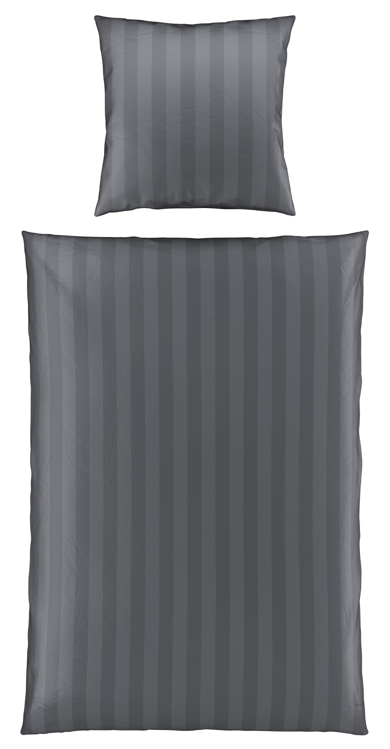 BETTWÄSCHE 135/200 cm Dobby Satin  - Anthrazit, KONVENTIONELL, Textil (135/200cm) - Novel